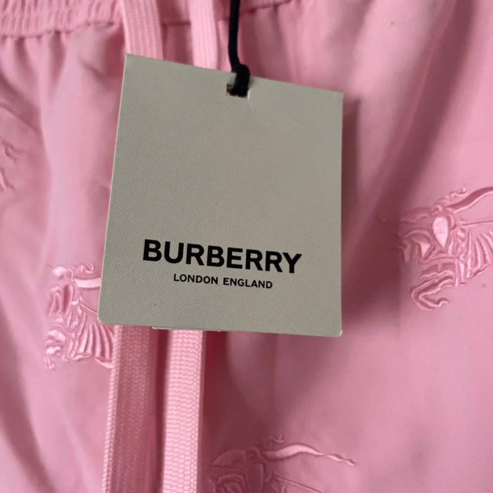 Burberry pink EKD Motif Embroidered men’s/unisex swimtrunks, mesh lining, NWT XL